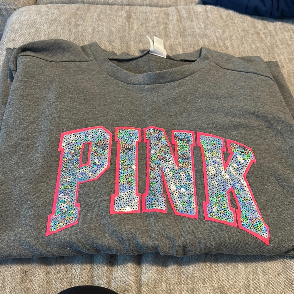 PINK sequin sweatshirt